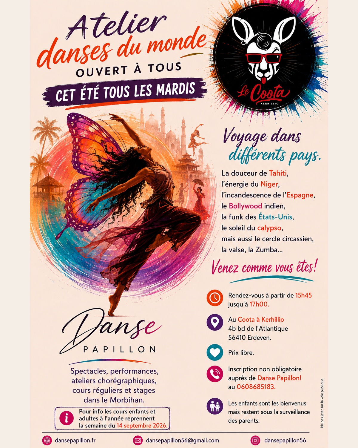 Cours de danses du monde au Coota, Erdeven