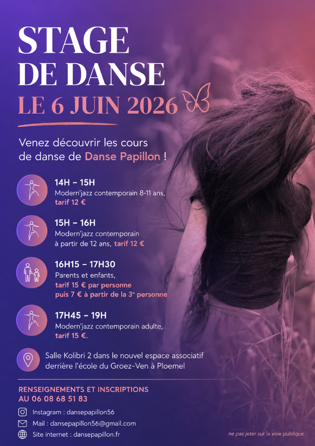Stage de danse 6 juin à Ploemel